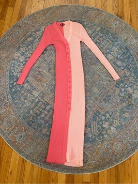 staud pink and orange dress NWT Staud Meadow Empire Colorblock maxi dress Tangerine/Grapefruit/Petal- Small